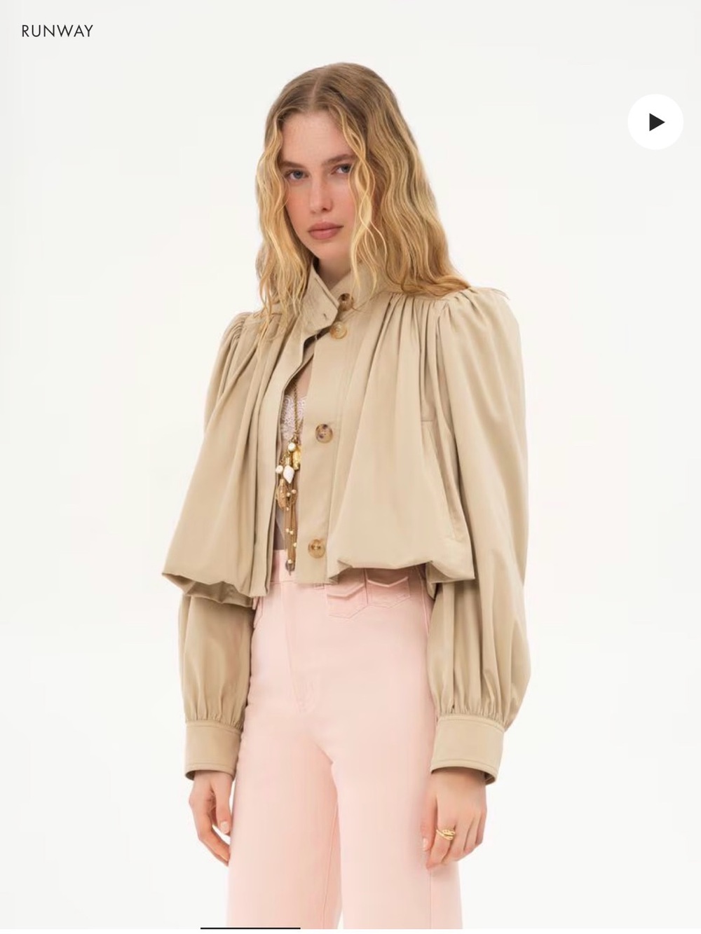 Chloé
Puff Sleeve Gathered
Cotton Gabardine Crop
Jacket sz Fr 36